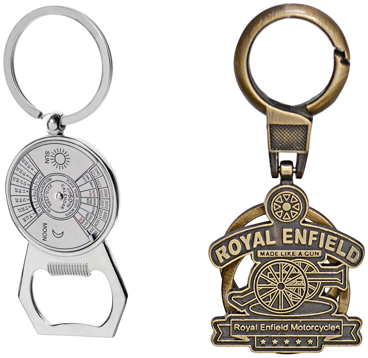 

Three Shades Royal Enfield Logo metal keyring Locking Key Chain Combo Pack 020
