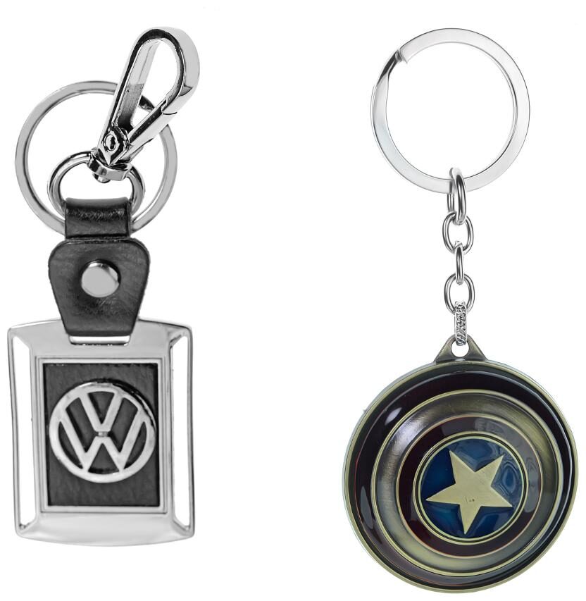 

Three Shades Avengers keychain Captain America Shield Keychain Wolksvagen Car Set of 2 Key chain