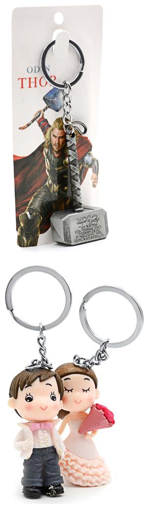 

Three Shdes Thor Keychain Hammer Silver Keychain Wedding Couple Keychain Combo for Beautiful Couple for Girls Boys Set of 3