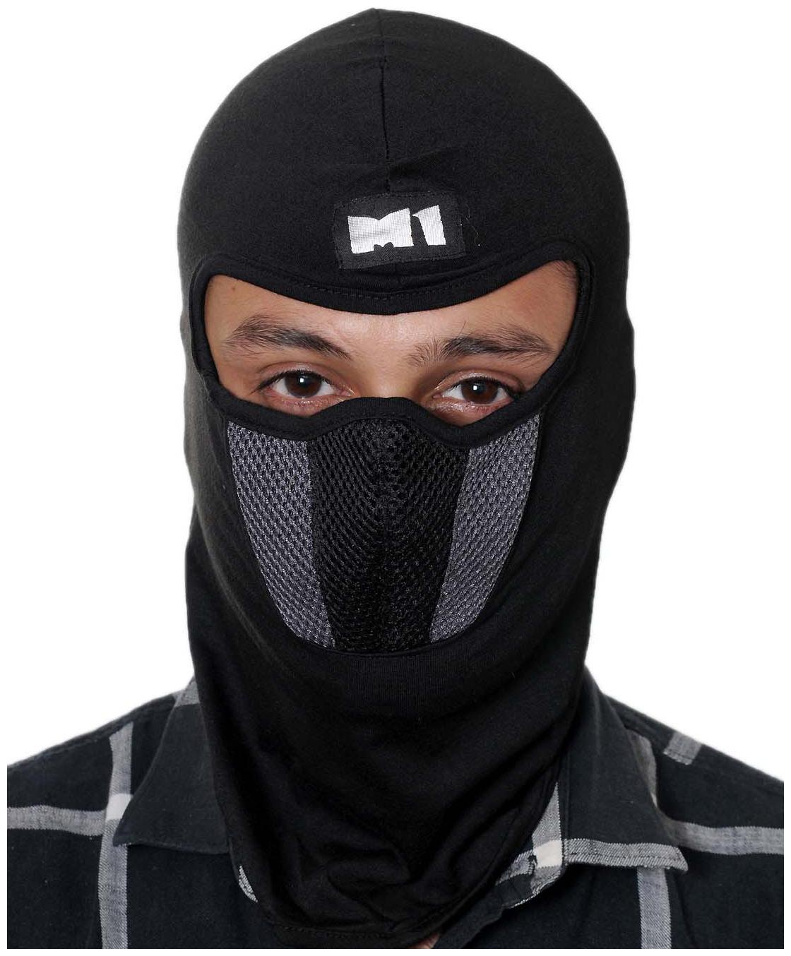 

Tiekart Plain Black Grey Helmet Liner Full Face Biker Mask