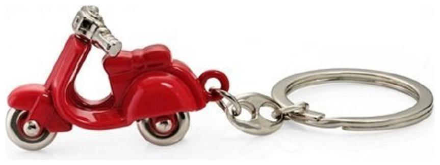 

Trigger Impex Classic Fun Scooter Metallic Key Chain Full Metal Keyring for Car and Bike - Red
