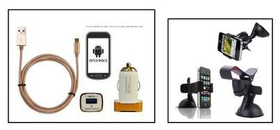

USB Car Charger With Cable For All Android Devices Car Mobile Holder 360 deg Rotating