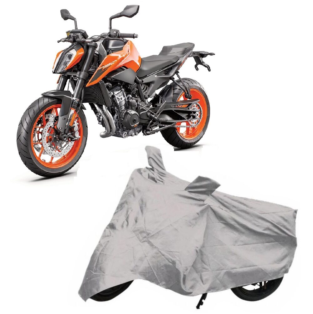 

Utkarsh Premium Quality Silver Matty Two Wheeler Bike Body Cover For Ktm 790 Duke With Mirror Pockets