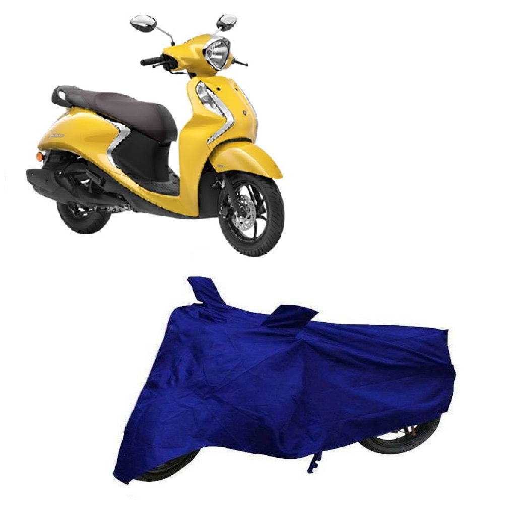 

Utkarsh Premium Quality Blue Matty Two Wheeler Scooter Scooty Body Cover For Yamaha Fascino 125 With Mirror Pockets