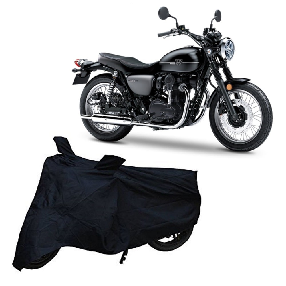 

Utkarsh Premium Quality Black Matty Two Wheeler Bike Body Cover For Kawasaki W800 Street With Mirror Pockets