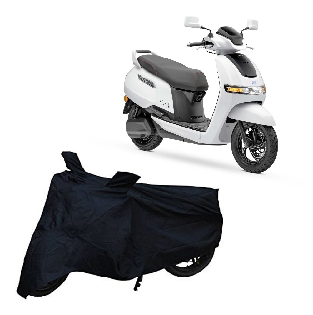 

Utkarsh Premium Quality Black Matty Two Wheeler Electric Scooter Scooty Body Cover For Tvs Iqube With Mirror Pockets