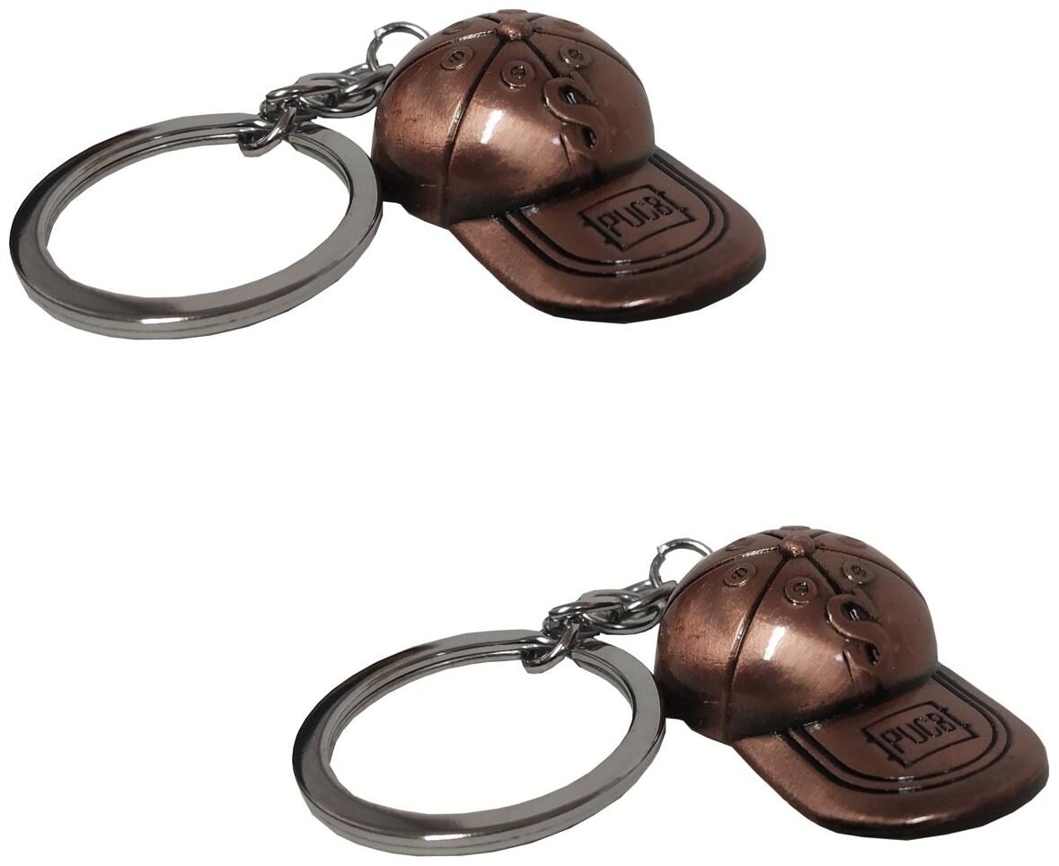 

Utkarsh (Set Of 2) PUBG Players Unknown Battle Grounds Premium Synthetic PUBG Theme Metal Base Ball Cap Toy Key Ring Keychain (Copper Rose Gold)