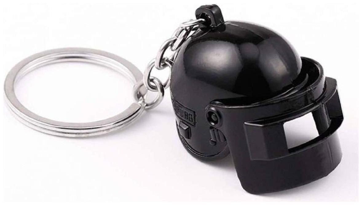 

Utkarsh PUBG Players Unknown Battle Grounds Premium Metal Synthetic PUBG Theme Level 3 Helmet Toy Gaming Head Cap Cosplay Props Armor Model Key Ring Keychain (Black)
