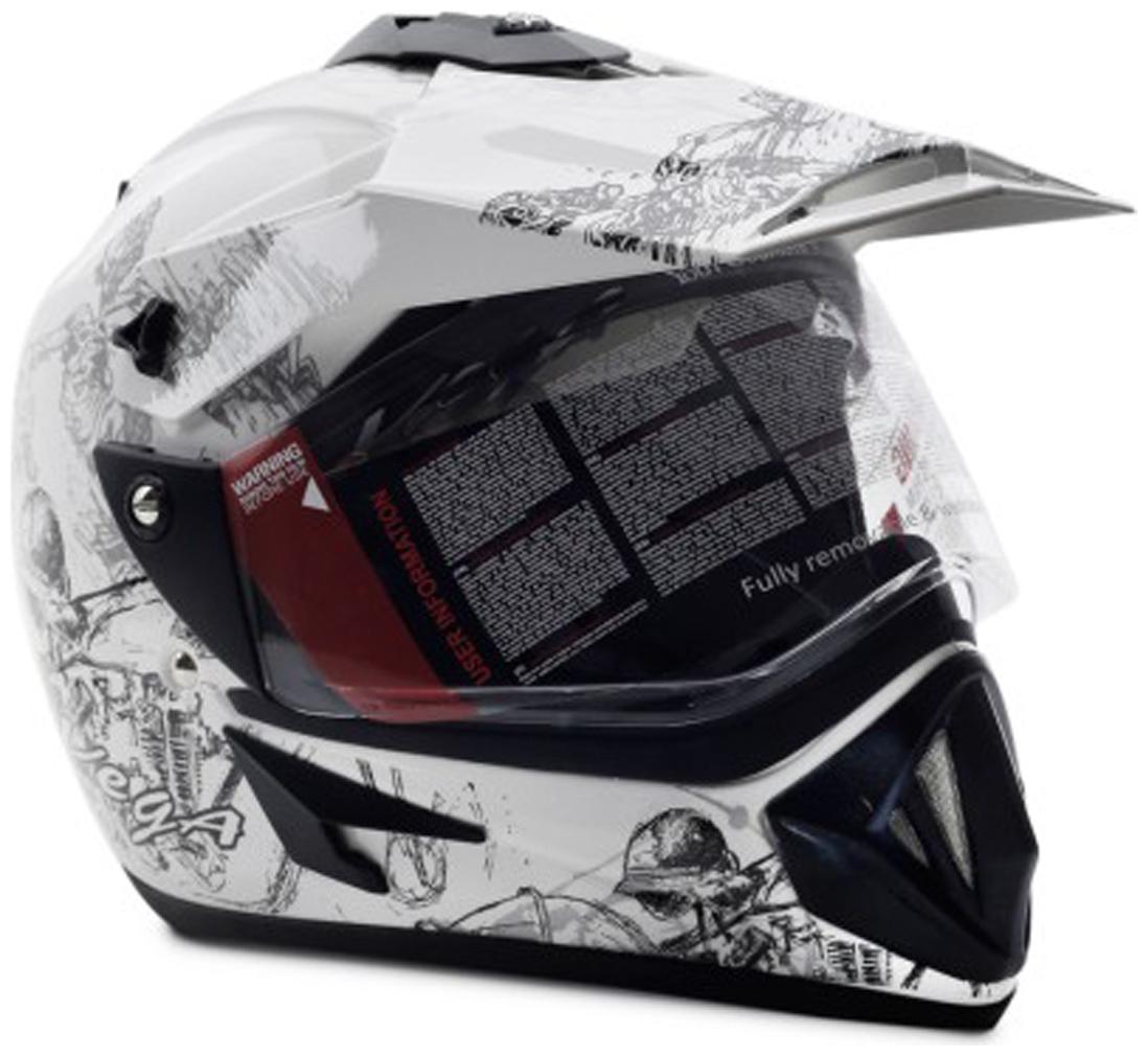 

Vega Off Road Sketch Motorsports Full Face Helmet White And Silver