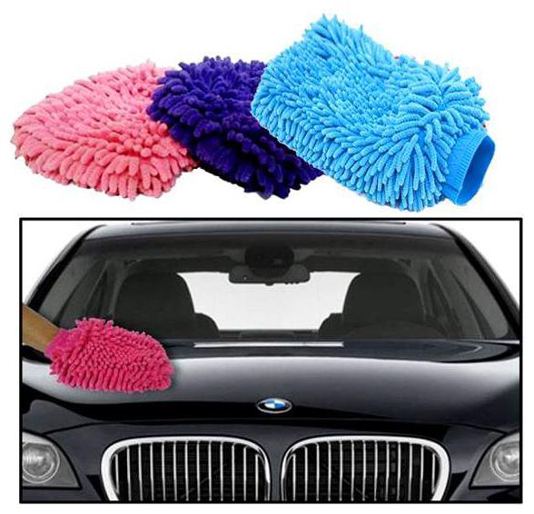 

Vehicle Washing Glove Multipurpose House Car Glass LCD Cleaning (assorted colour)Pack-2