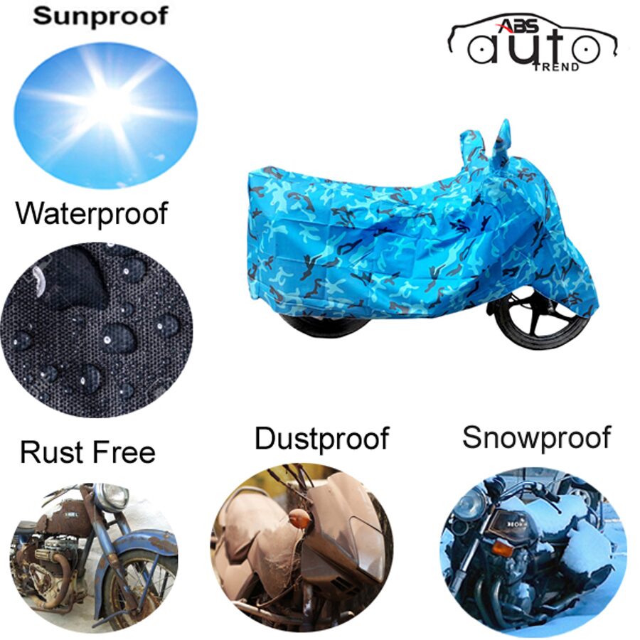

ABS AUTO TREND Jungle Print Waterproof Bike Body Cover TVS Apache Rr310 ( Blue )