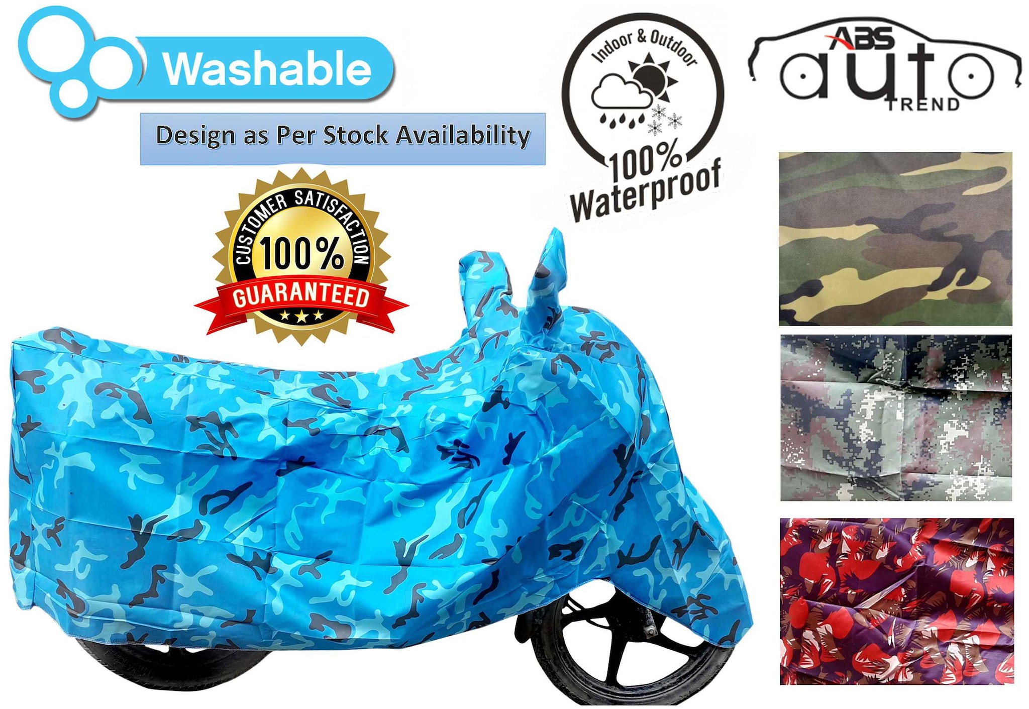 

ABS AUTO TREND Jungle Print Waterproof Bike Body Cover TVS Jupiter ( Blue )