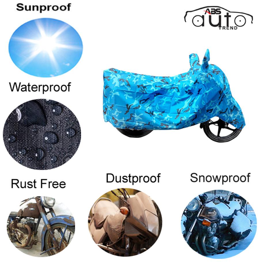 

ABS AUTO TREND Jungle Print Waterproof Bike Body Cover Hero Glamour ( Blue )
