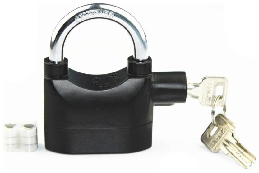 

Waterproof Siren Alarm for Motorcycle Bike Bicycle Perfect Security with Padlock Safety Lock (Black)