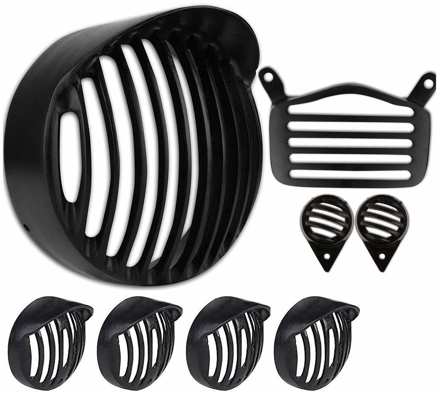 

Yashinika Plastic Cap Grill for Headlight Tail Light Parking Bike Headlight Grill (Black)