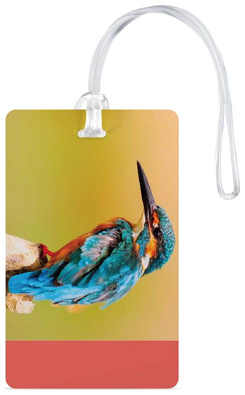 

100yellow Luggage Tag- Bird Printed High Quality PVC Travel Bag Tag with Silicon Strap- Ideal For Gift