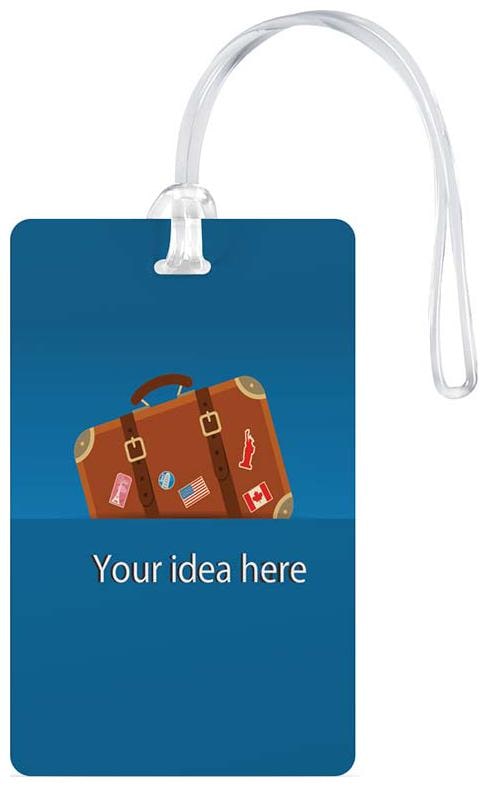 

100yellow Luggage Tags- Printed High Quality Gloss Finish PVC Travel Bag Tag with Silicon Strap- Ideal For Travel