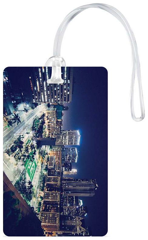 

100yellow Luggage Tags- Building Printed High Quality PVC Travel Bag Tag with Silicon Strap- Ideal For Gift