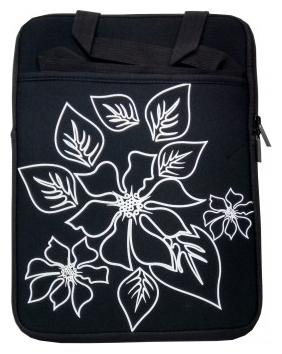 

35 56 cm (14 Inch) Laptop Sleeve Bag Cover -Black Floral (With hand strap)