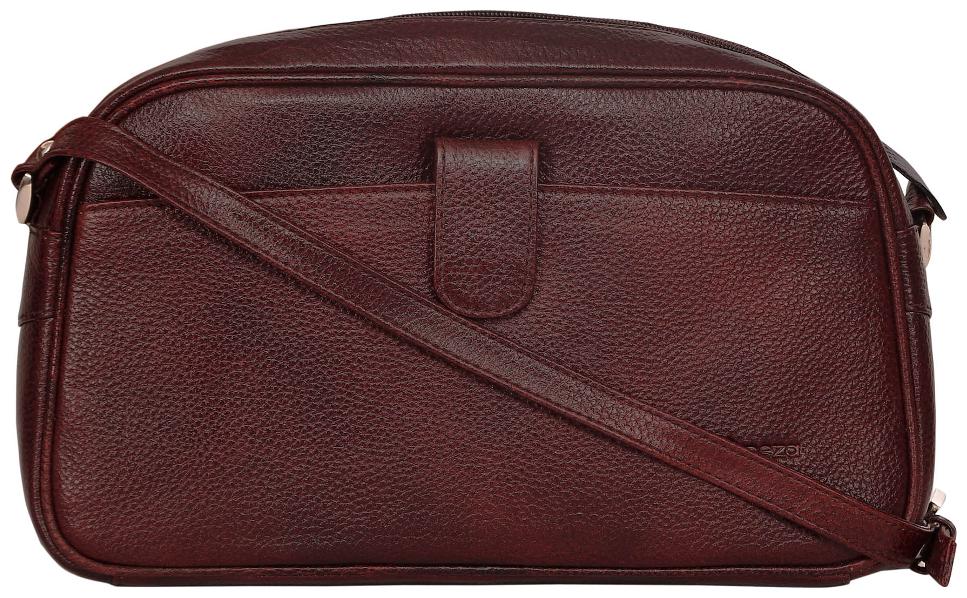 

Abeeza No Tolerance Genuine Leather Handbag for Women ABH06BR Brown