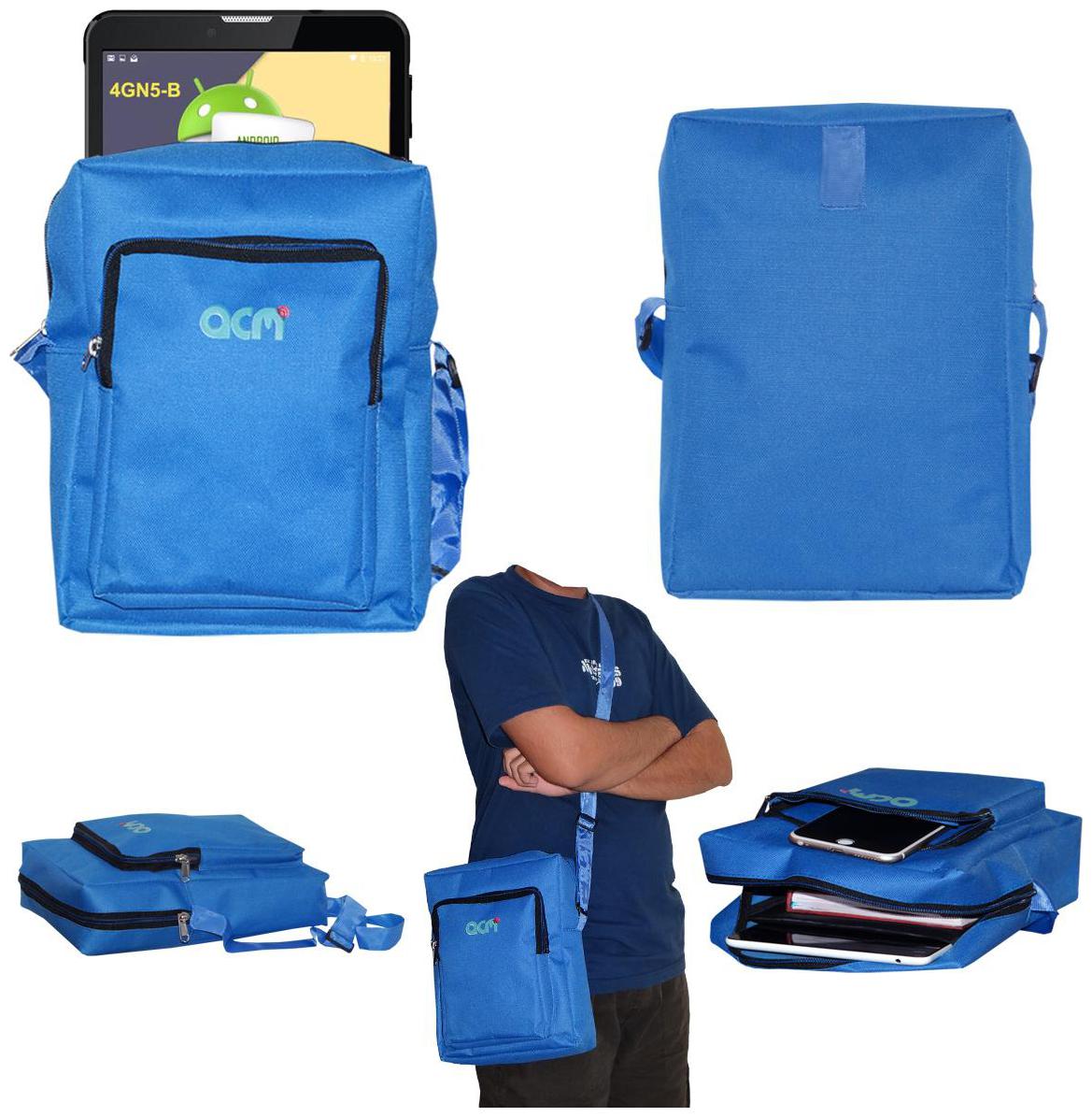

ACM Blue Canvas Messenger bag