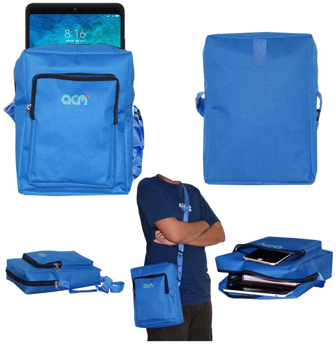 

ACM Blue Canvas Messenger bag