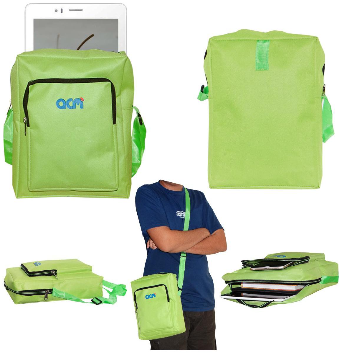 

ACM Green Canvas Messenger bag