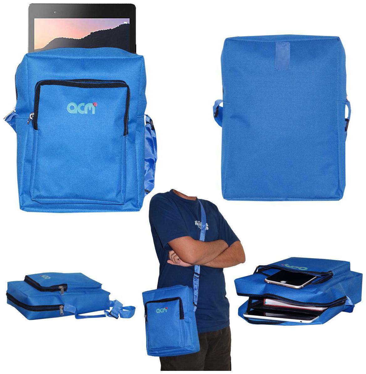 

ACM Blue Canvas Messenger bag