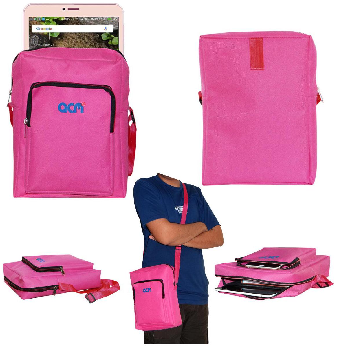 

ACM Pink Canvas Messenger bag