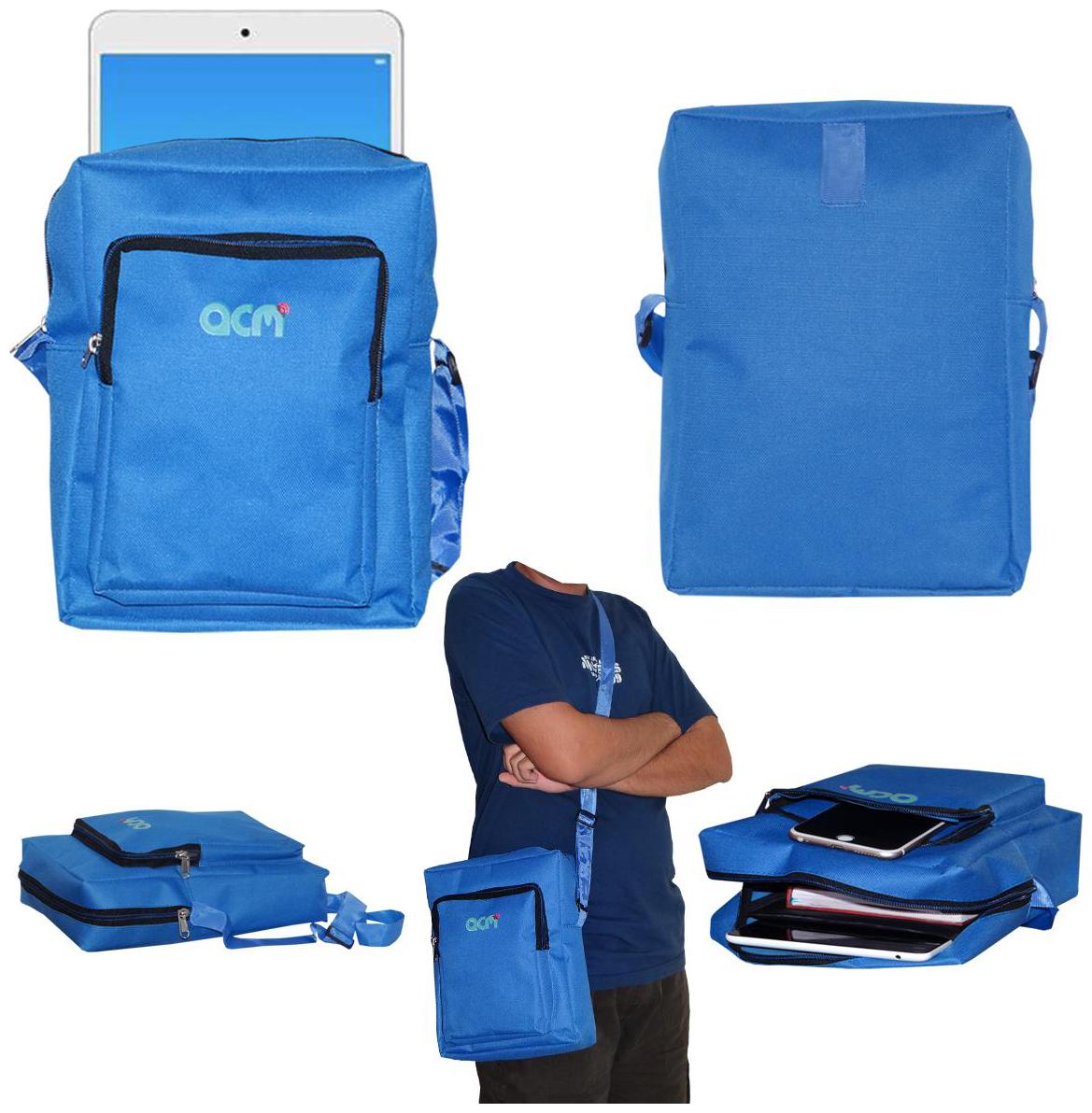 

ACM Blue Canvas Messenger bag