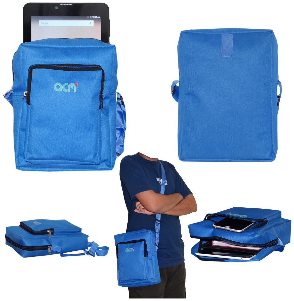 

ACM Blue Canvas Messenger bag