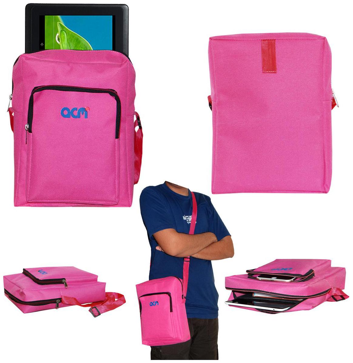 

ACM Pink Canvas Messenger bag