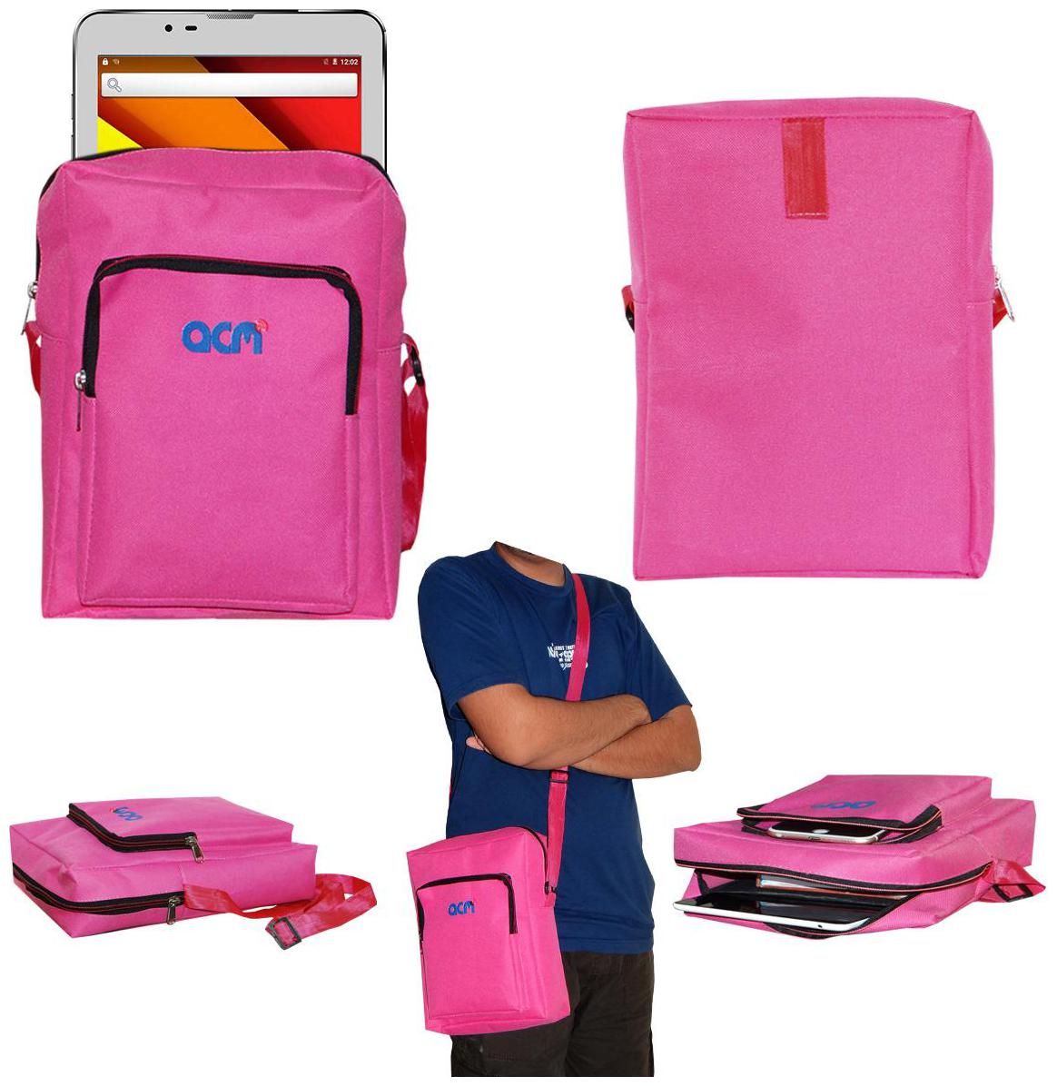

ACM Pink Canvas Messenger bag