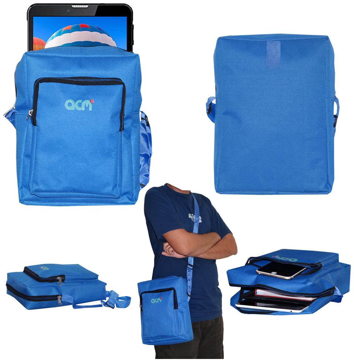 

ACM Blue Canvas Messenger bag