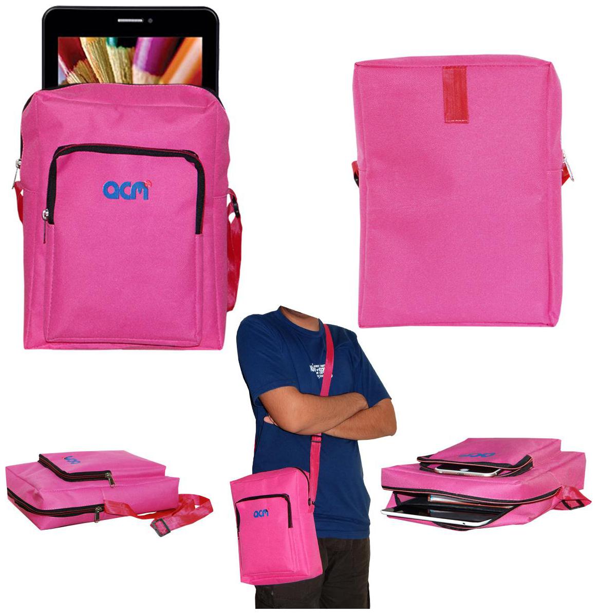

ACM Pink Canvas Messenger bag