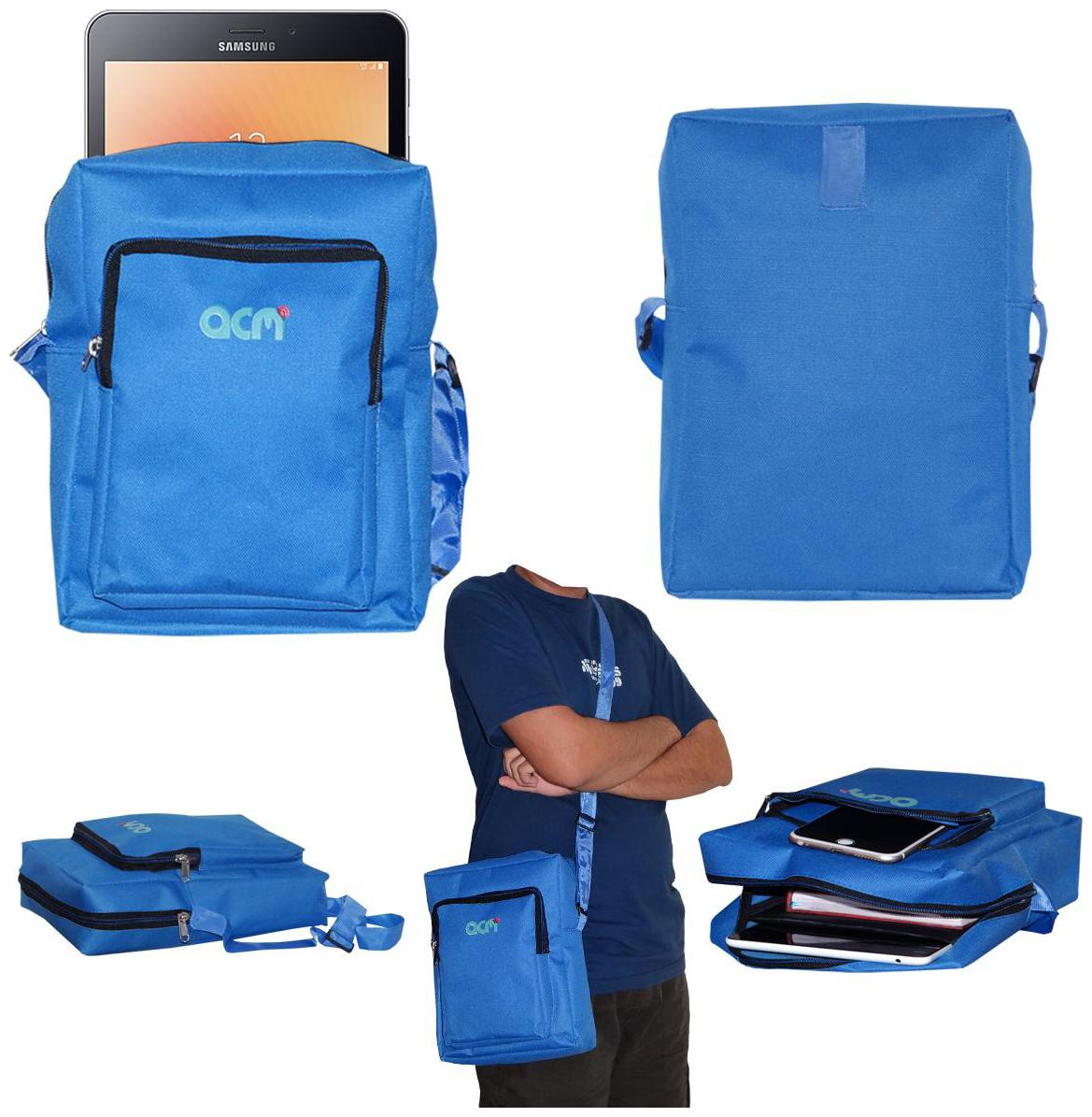 

ACM Blue Canvas Messenger bag