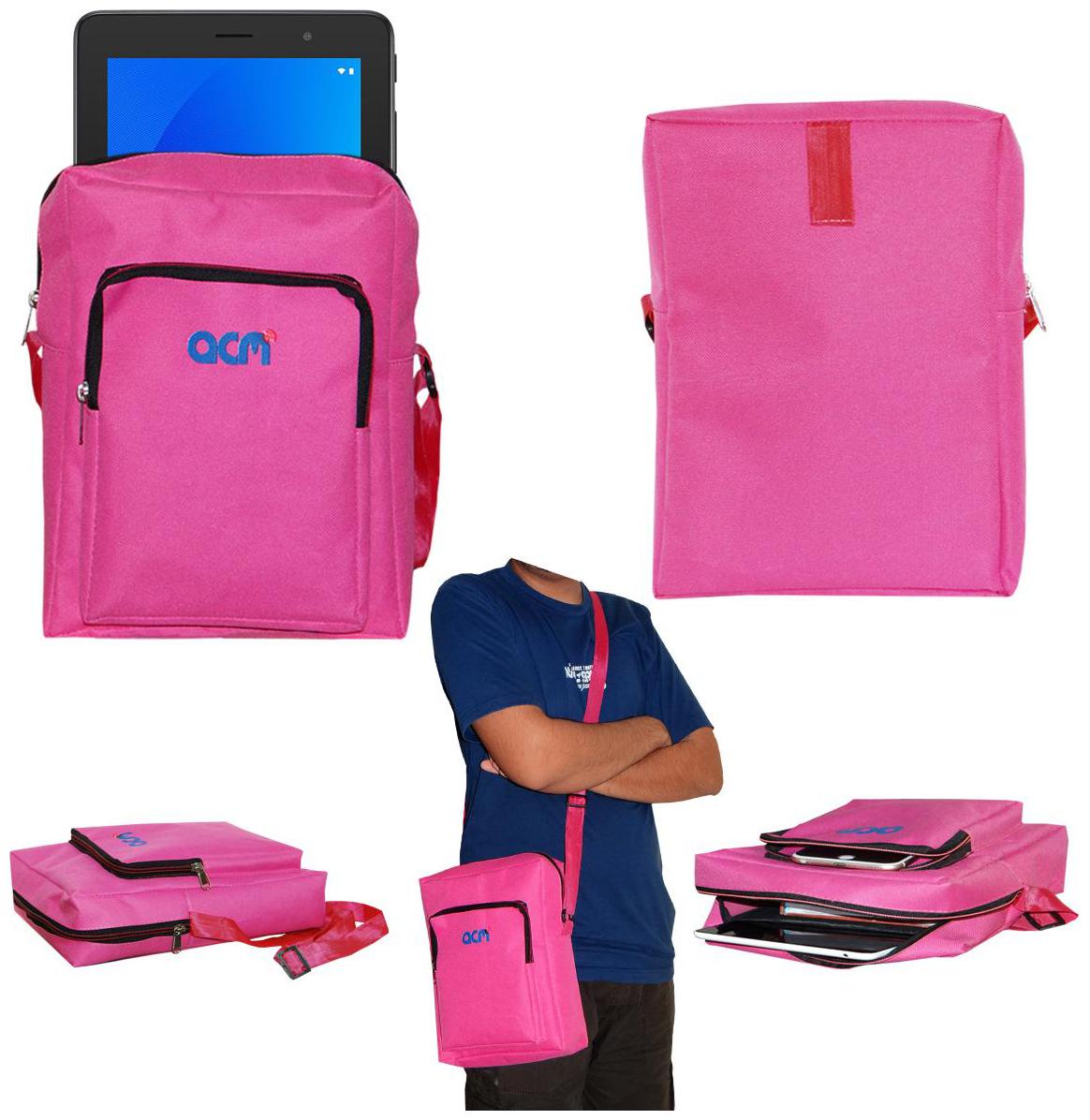 

ACM Pink Canvas Messenger bag