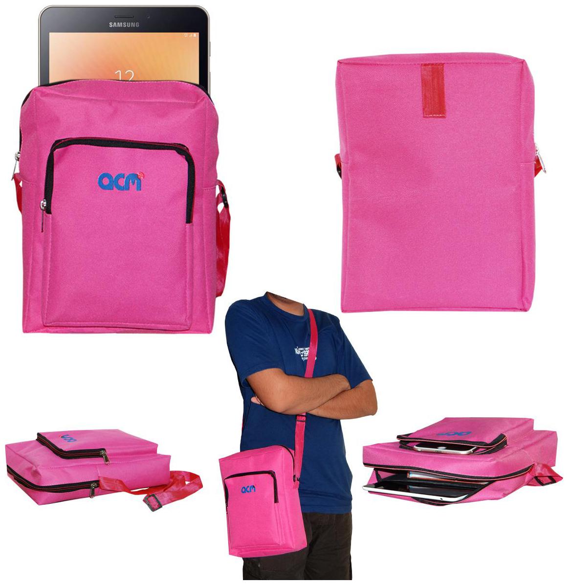 

ACM Pink Canvas Messenger bag