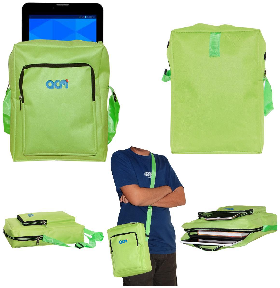 

ACM Green Canvas Messenger bag