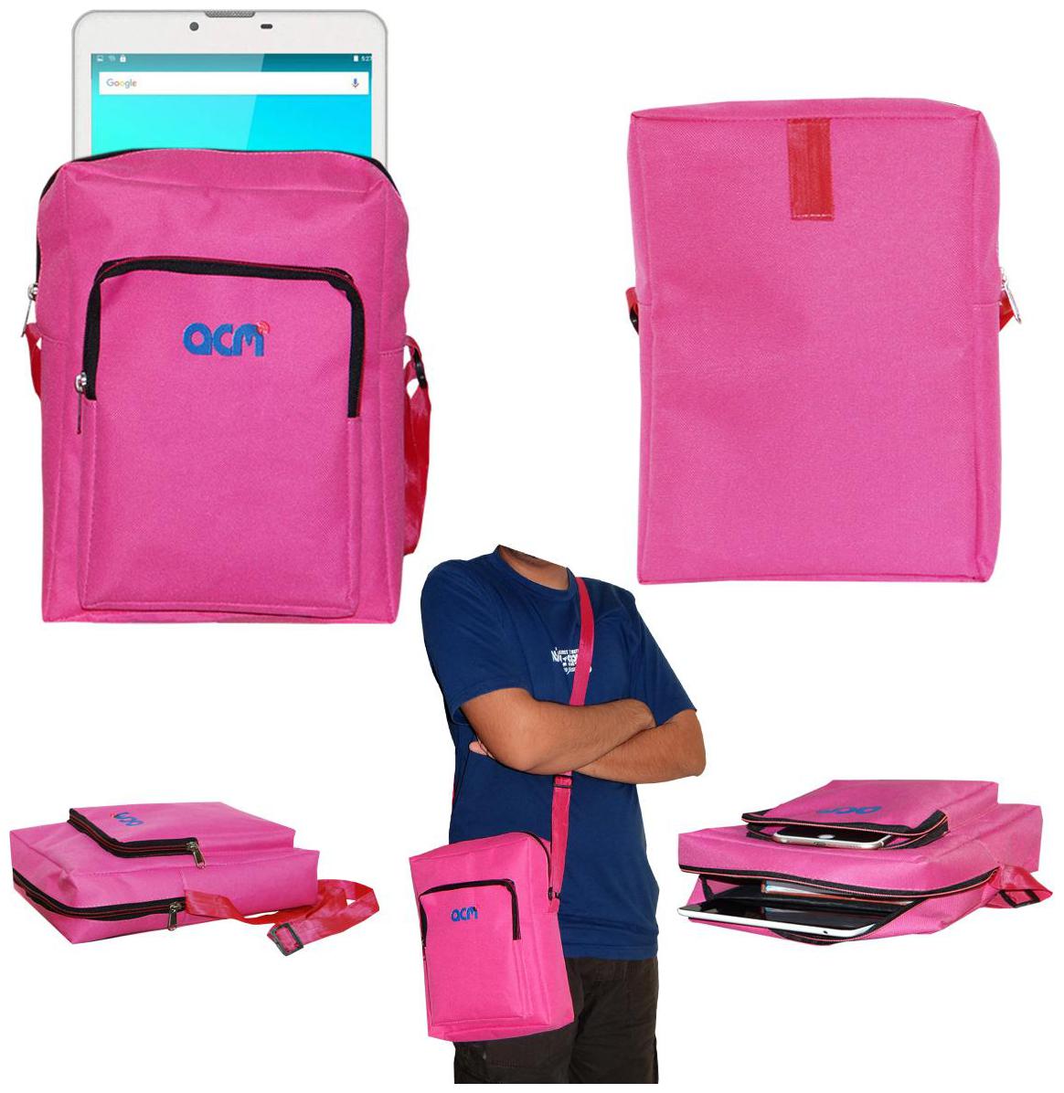 

ACM Pink Canvas Messenger bag