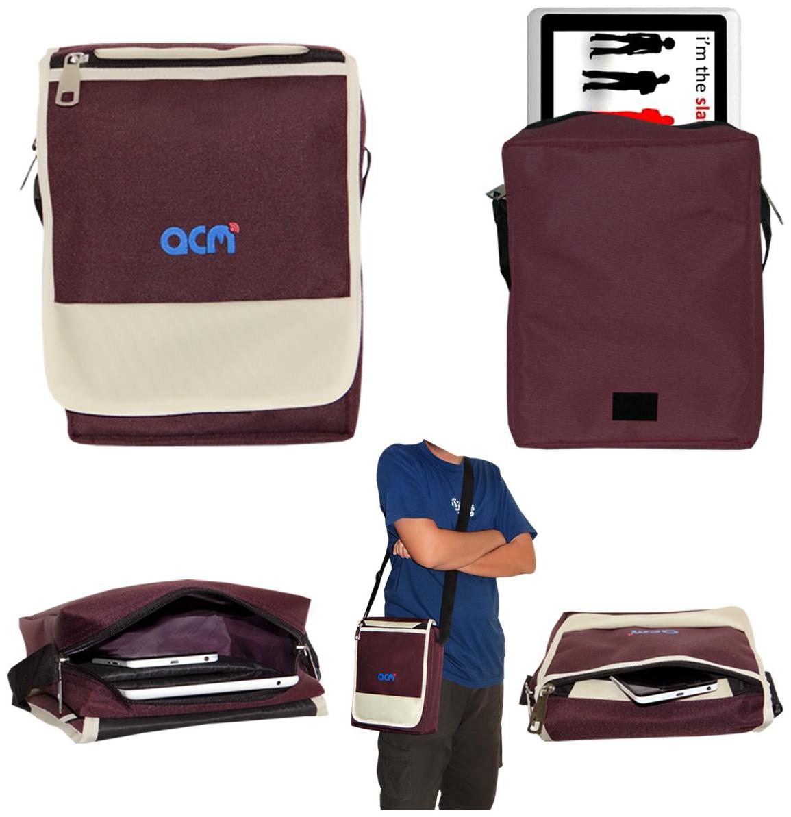 

ACM Maroon Canvas Messenger bag