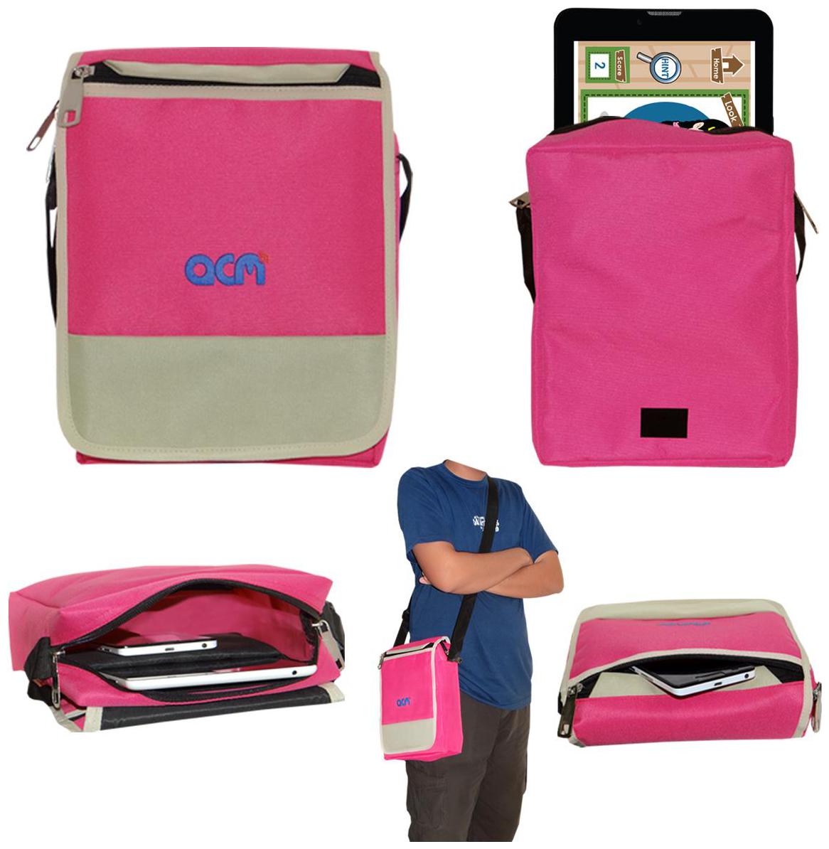 

ACM Pink Canvas Messenger bag