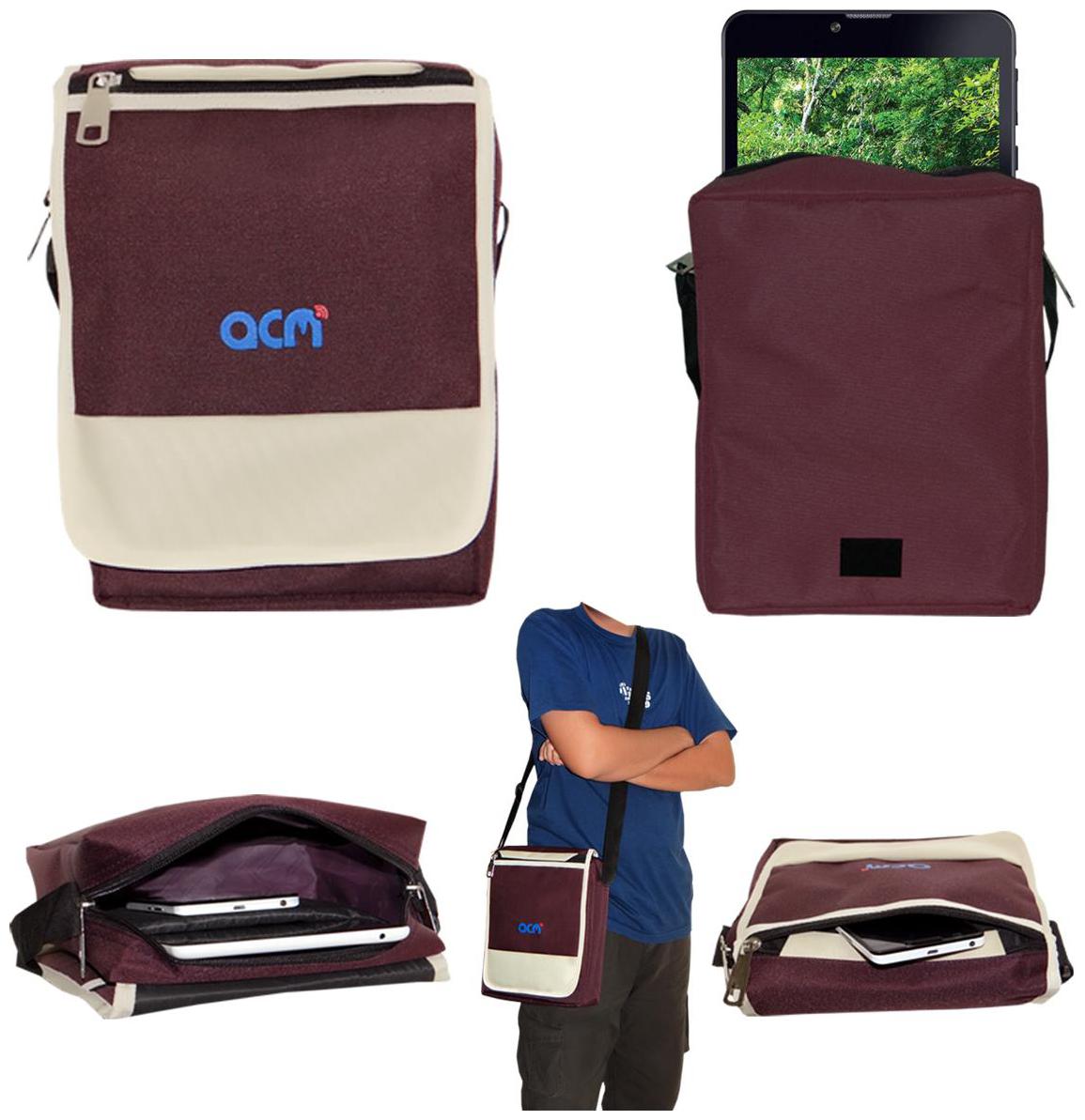 

ACM Maroon Canvas Messenger bag