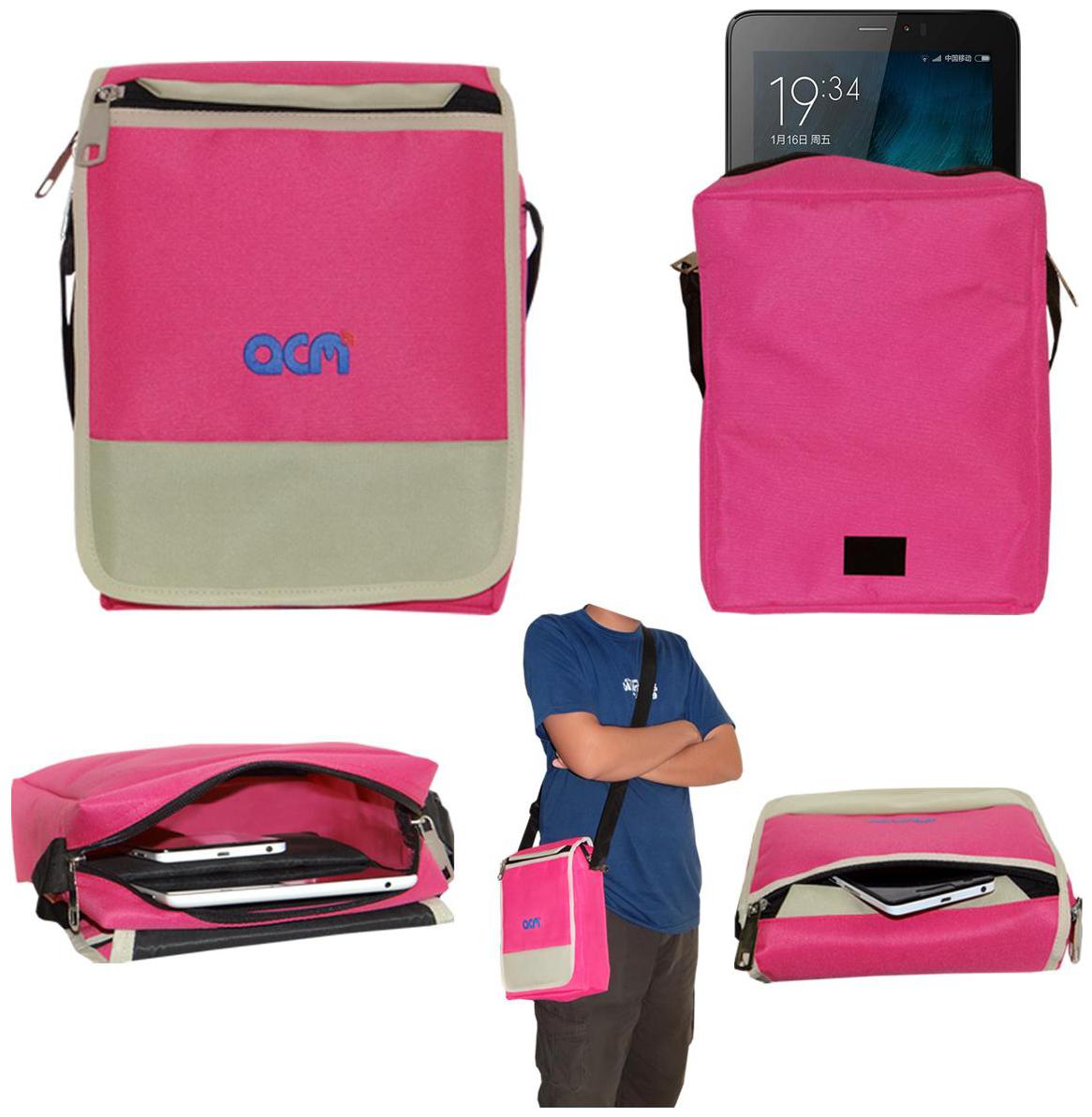 

ACM Pink Canvas Messenger bag