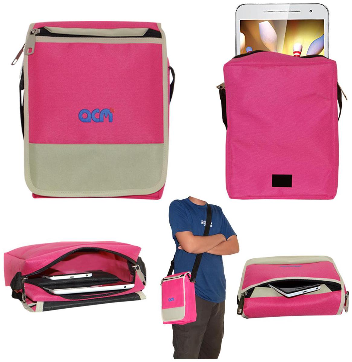 

ACM Pink Canvas Messenger bag