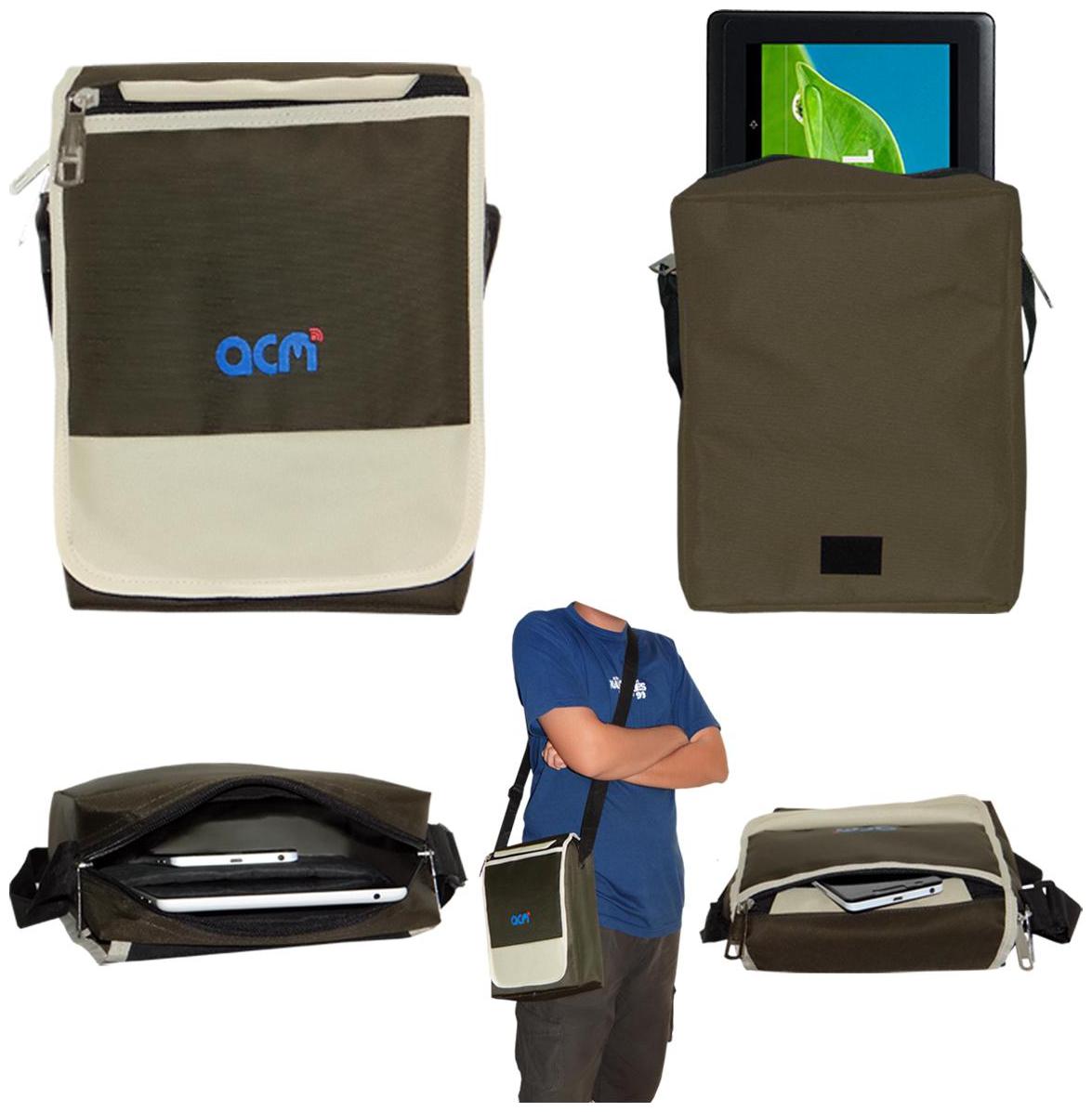 

ACM Green Canvas Messenger bag