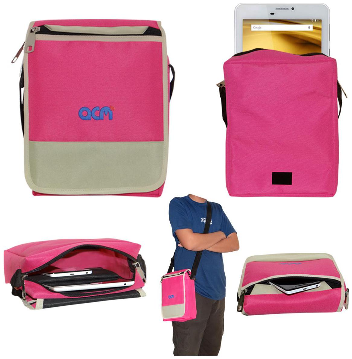 

ACM Pink Canvas Messenger bag