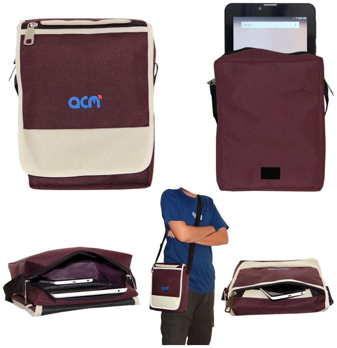 

ACM Maroon Canvas Messenger bag