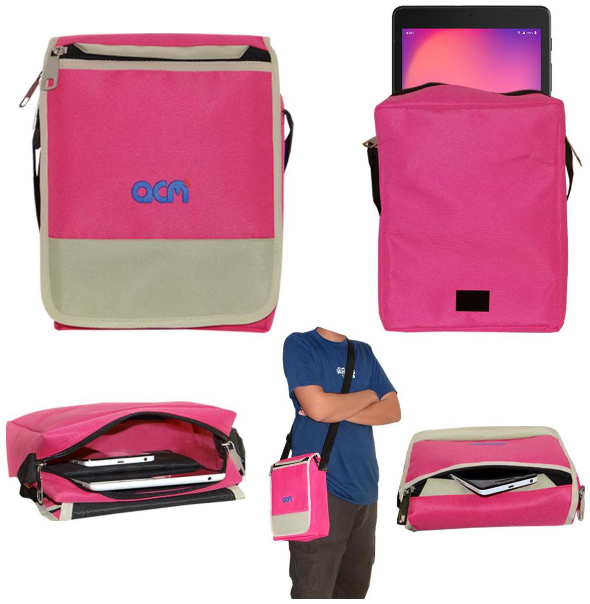 

ACM Pink Canvas Messenger bag