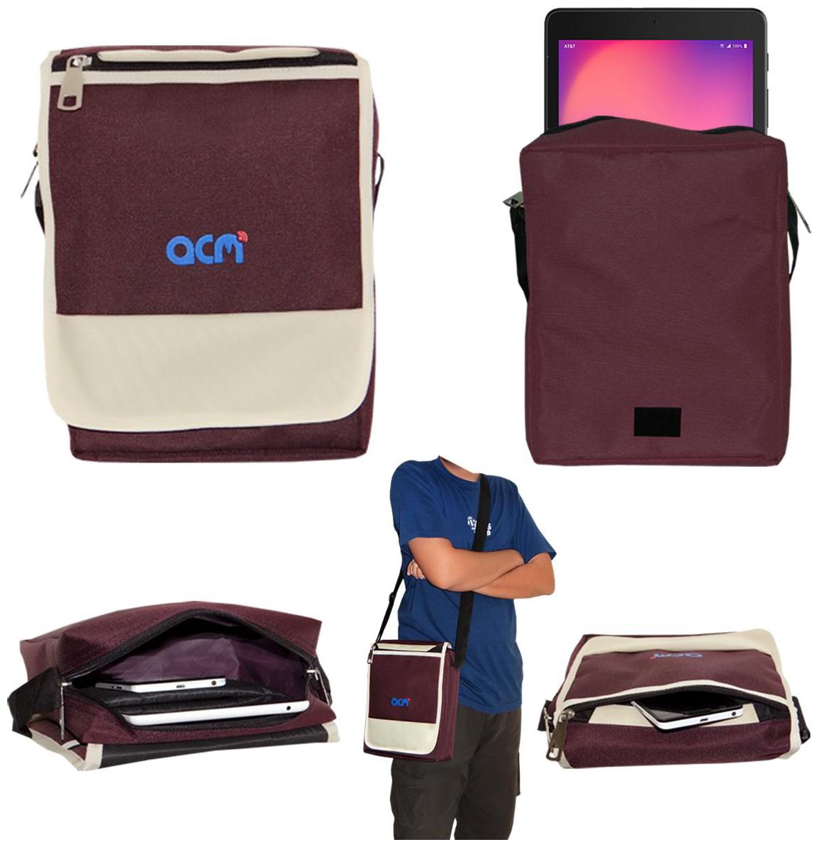 

ACM Maroon Canvas Messenger bag